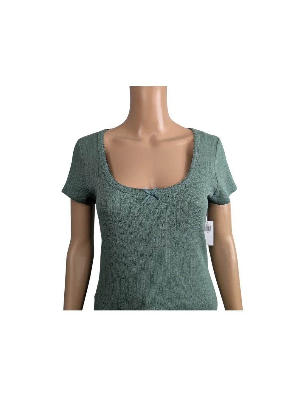 Old Navy Lace-Trim Ribbed Pointelle T-Shirt M